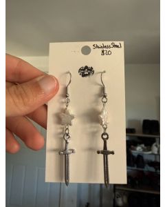 Star Sword Earrings - Stainless Steel