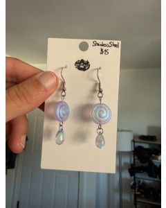 Swirl Drop Earrings - Blue/Purple Stainless Steel