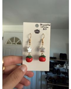 Tomato Earrings - Gold Plated