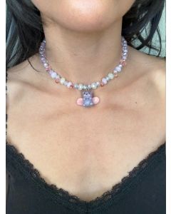 Fairy Bear Necklace - Purple/Pink