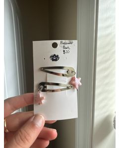 Pearl Hair Clips - Pink Star